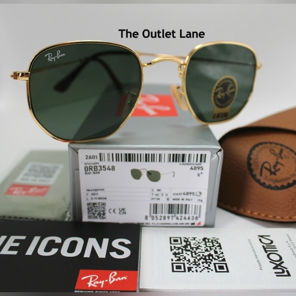 Model Display Ray-Ban Hexagonal Green G15 Lens RB3548N - Picture 1 of 16